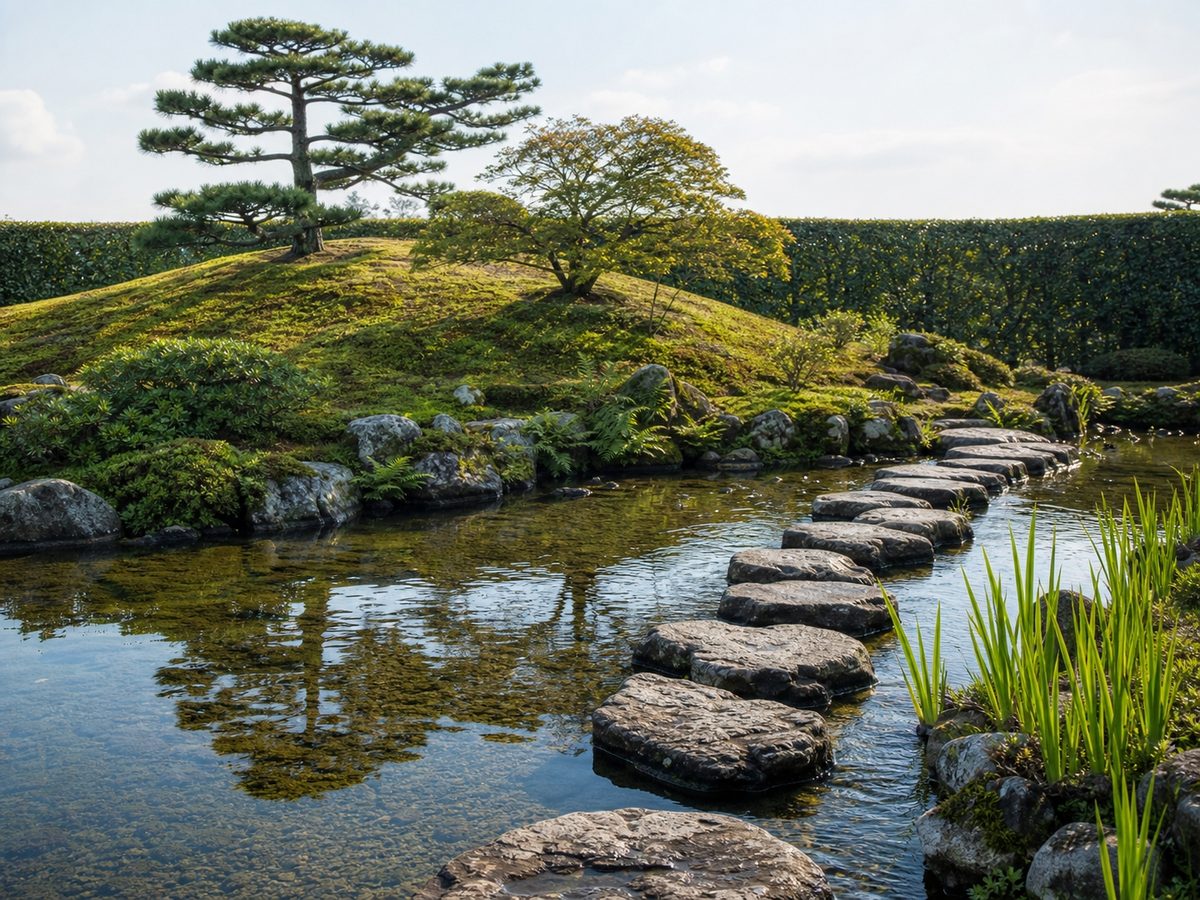 石庭　もみじと苔と琴柱灯篭（つくば市）の作庭記録のイメージ